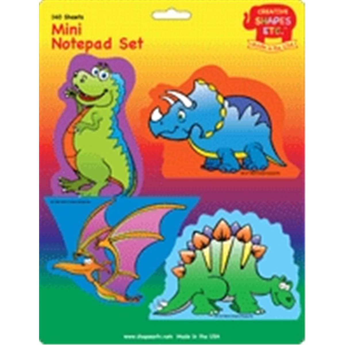 SE-0311 4.5 x 4 in. Mini Notepad Set, Dinosaur - 140 Sheets per Pack