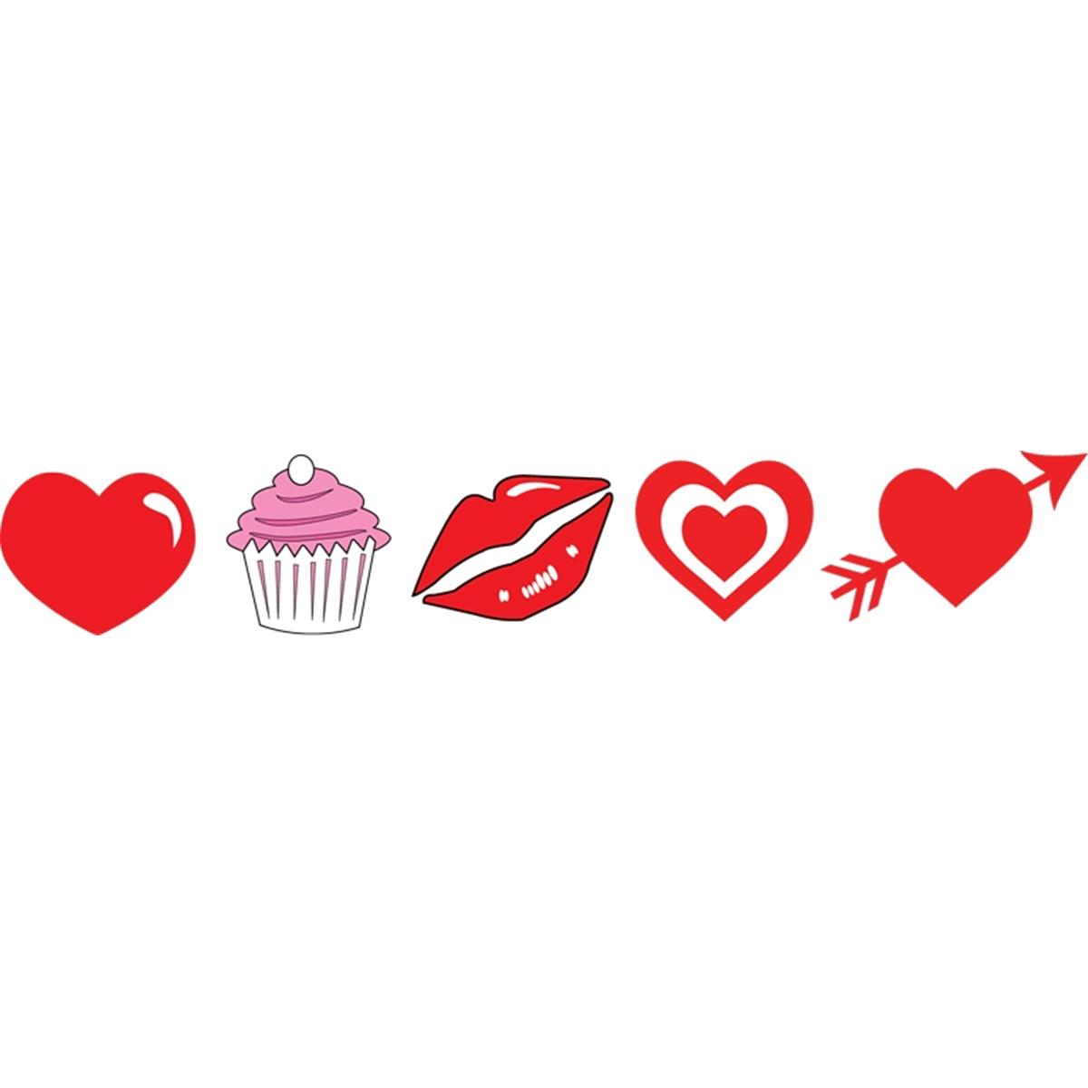 SE-0507 0.5 x 0.5 in. Incentive Stamp Set, Valentines Day - 5 Count