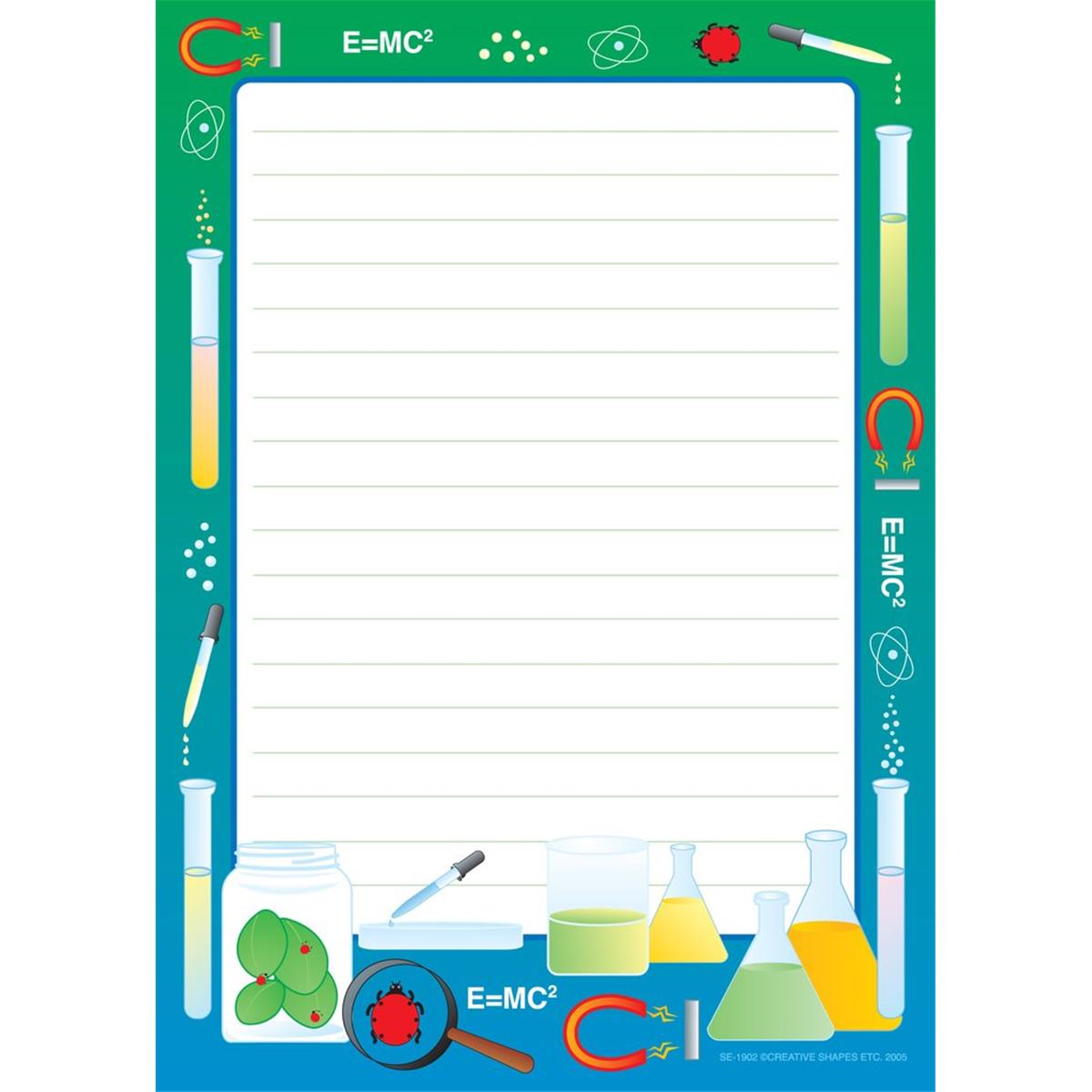 SE-1902 9 x 6 in. Large Lined Notepad, Science Lab - 50 Sheets per Pack