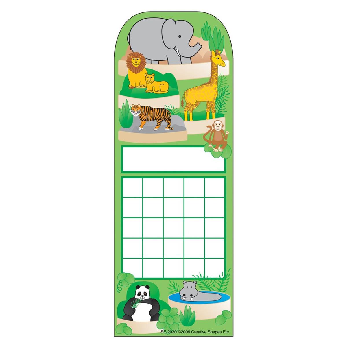 Picture of Creative Shapes Etc SE-2030 3 x 9 in. Personal Incentive Chart&#44; Zoo - 24 Sheets per Pack
