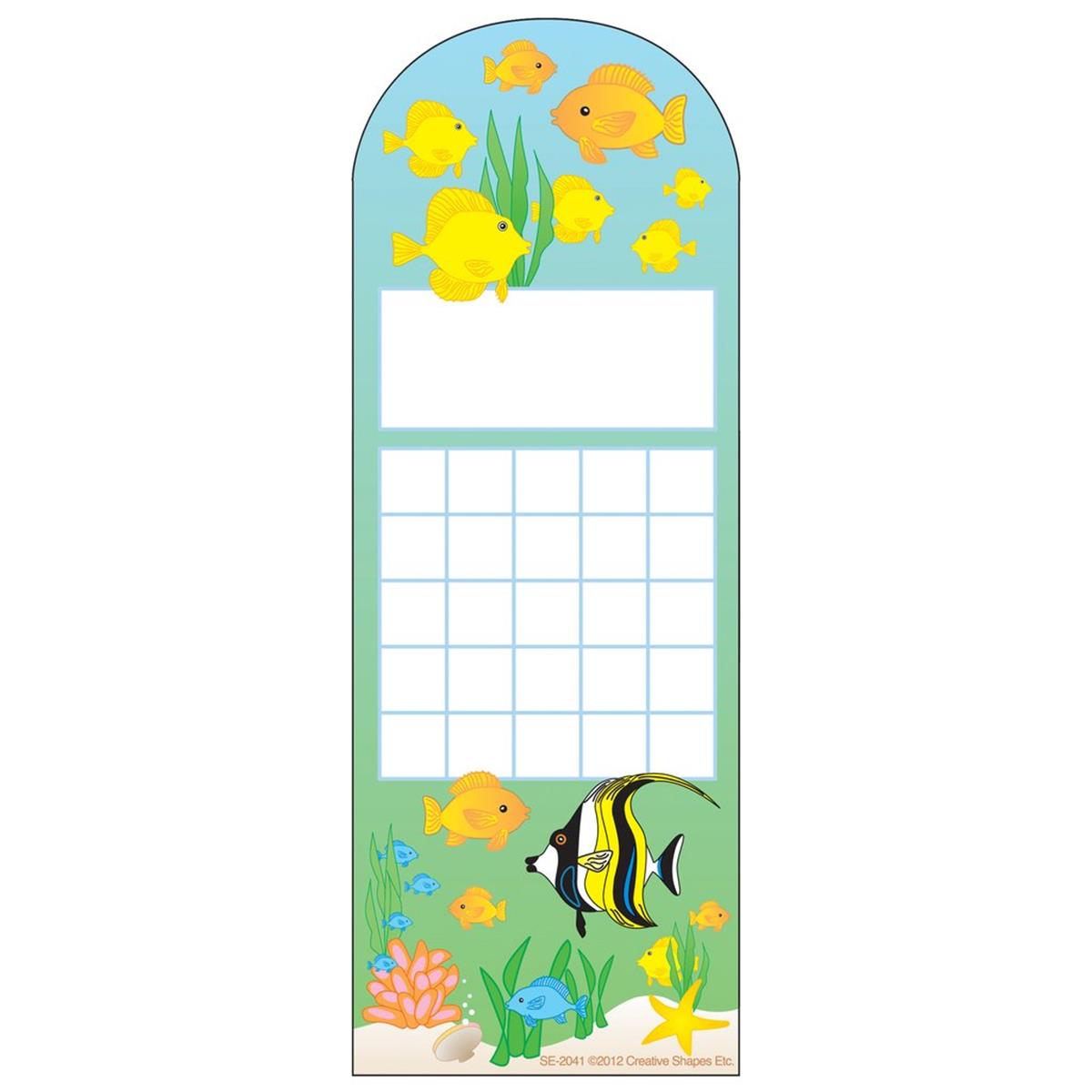 Picture of Creative Shapes Etc SE-2041 3 x 9 in. Personal Incentive Chart&#44; Aquarium - 24 Sheets per Pack