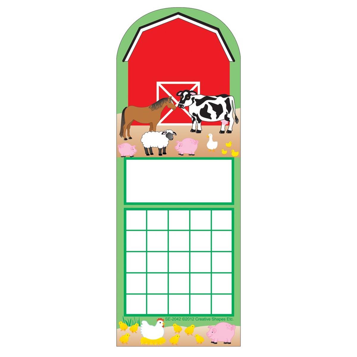 Picture of Creative Shapes Etc SE-2042 3 x 9 in. Personal Incentive Chart&#44; Farm Animals - 24 Sheets per Pack