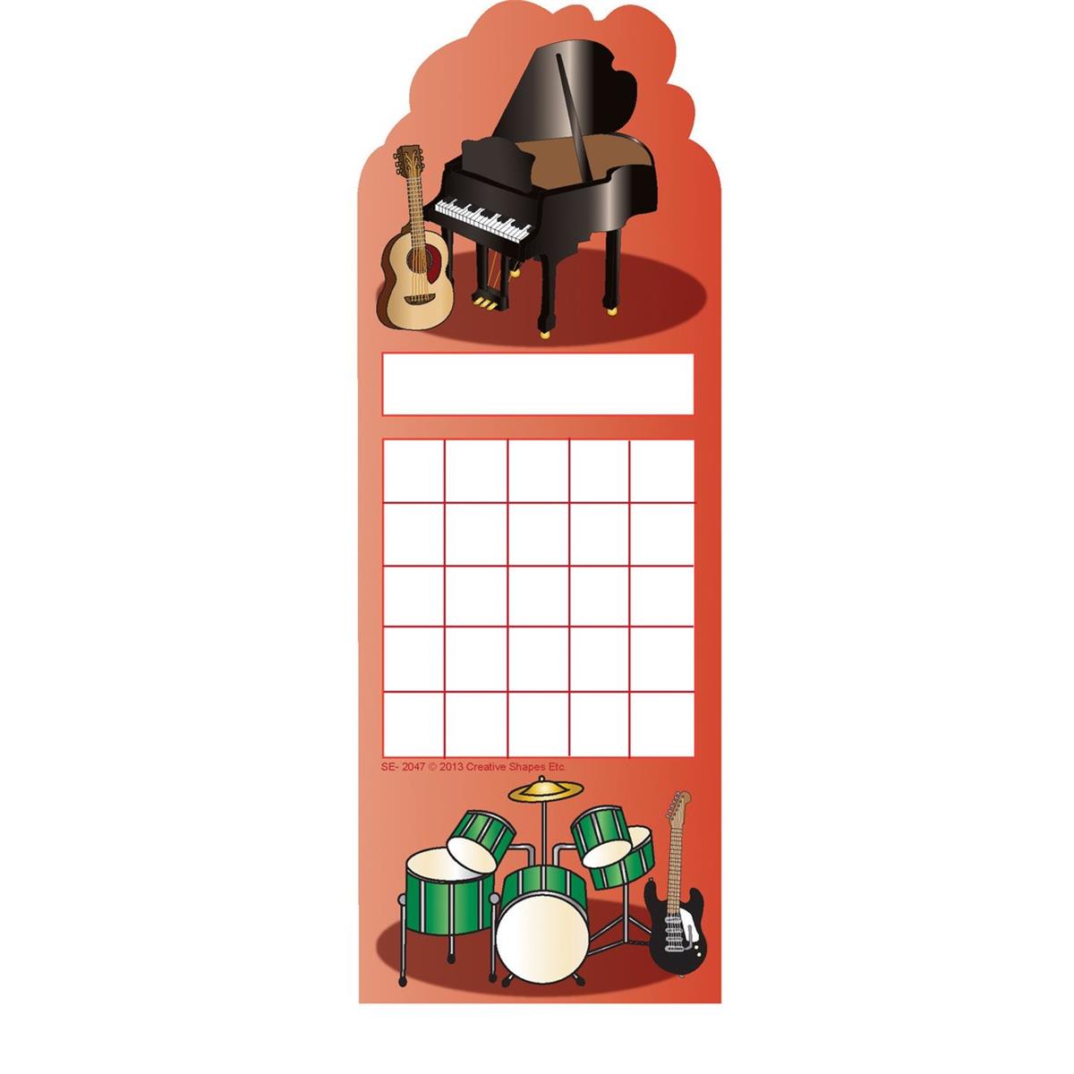 Picture of Creative Shapes Etc SE-2047 3 x 9 in. Personal Incentive Chart&#44; Musical Instruments - 24 Sheets per Pack