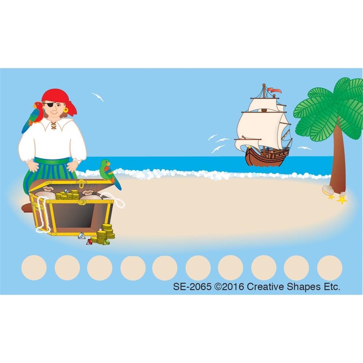 SE-2065 4 x 2.5 in. Incentive Punch Card, Pirate - 30 Sheets per Pack