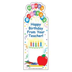 SE-2107 3 x 9 in. From Your Teacher Bookmarks, Birthday - Pack of 24
