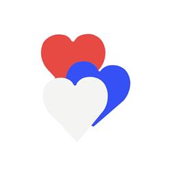 SE-2701 4.5 x 4 in. Small Tri-Color Magnet, Heart - 6 Sheets per Pack