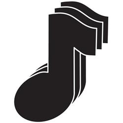 SE-2711 4.5 x 4 in. Small Single Color Magnet, Music Note - 6 Sheets per Pack