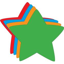 SE-2753 4.5 x 4 in. Small Assorted Color Magnet, Star - 6 Sheets per Pack