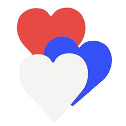 SE-2801 6 x 7 in. Large Tri-Color Magnet, Heart - 4 Sheets per Pack