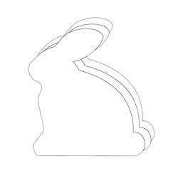 SE-2803 6 x 7 in. Large Single Color Magnet, Bunny - 4 Sheets per Pack