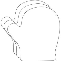 SE-2806 6 x 7 in. Large Single Color Magnet, Mitten - 4 Sheets per Pack