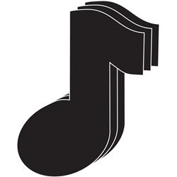 SE-2811 6 x 7 in. Large Single Color Magnet, Music Note - 4 Sheets per Pack