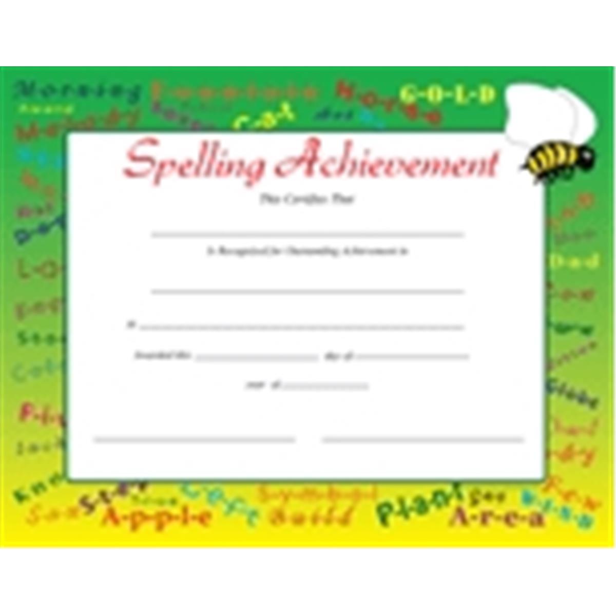 Picture of Creative Shapes Etc SE-3202 8.5 x 11 in. Spelling Achievement Certificate - 30 Sheets per Pack