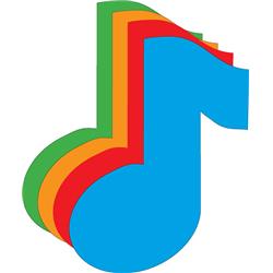 SE-2852 6 x 7 in. Large Assorted Color Magnet, Music Note - 4 Sheets per Pack