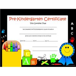 Picture of Creative Shapes Etc SE-3219 8.5 x 11 in. Pre-K Certifircate - 30 Sheets per Pack