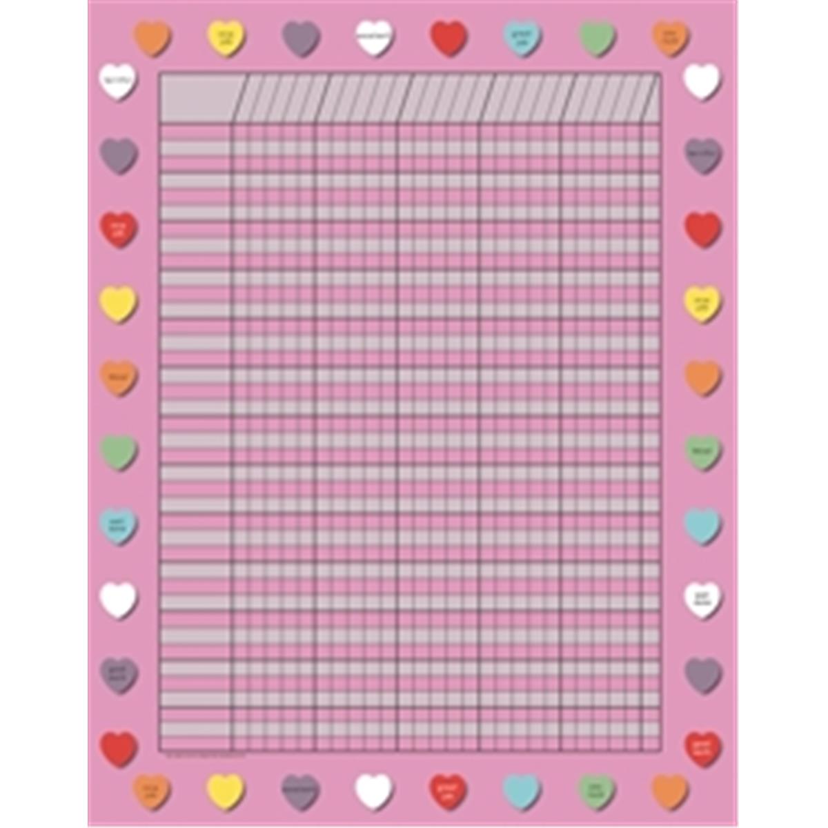 Picture of Creative Shapes Etc SE-3349 22 x 28 in. Vertical Chart Theme&#44; Valentines Pink - February