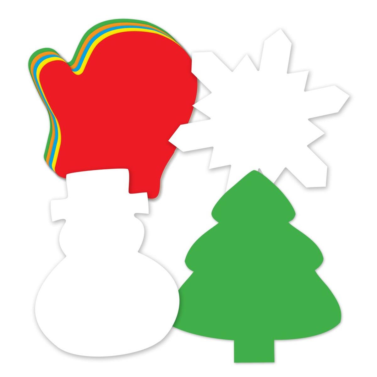 SE-4026 9 x 7 in. Small Cut-Out Grab Bag, Winter - Set of 4