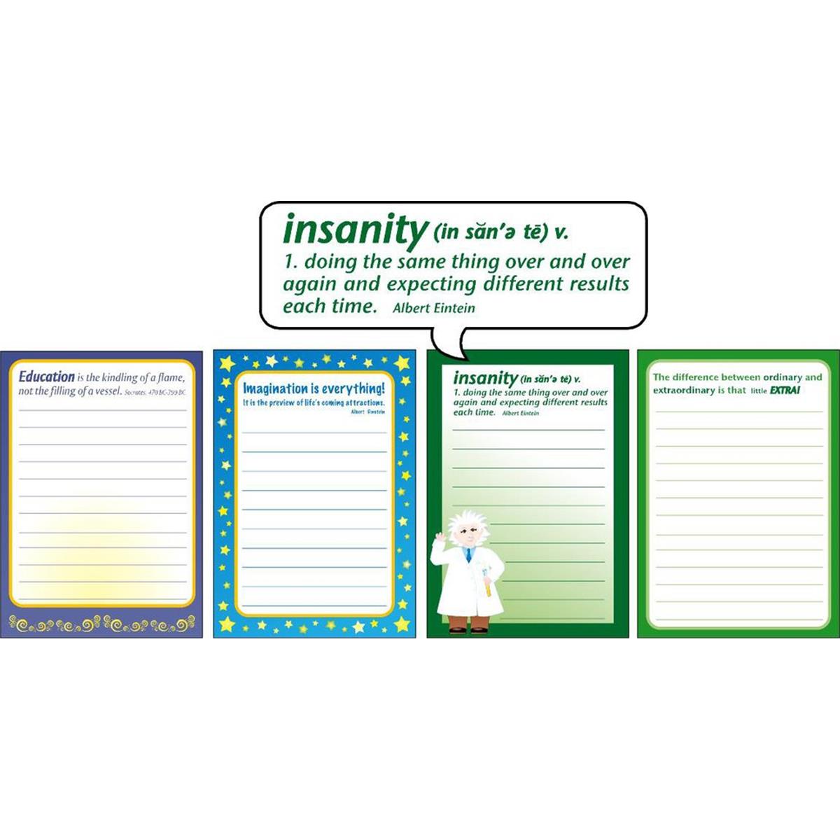 SE-4034 3 x 9 in. Notes & Quotes, Just Quotes - 140 Sheets per Pack - Set of 4