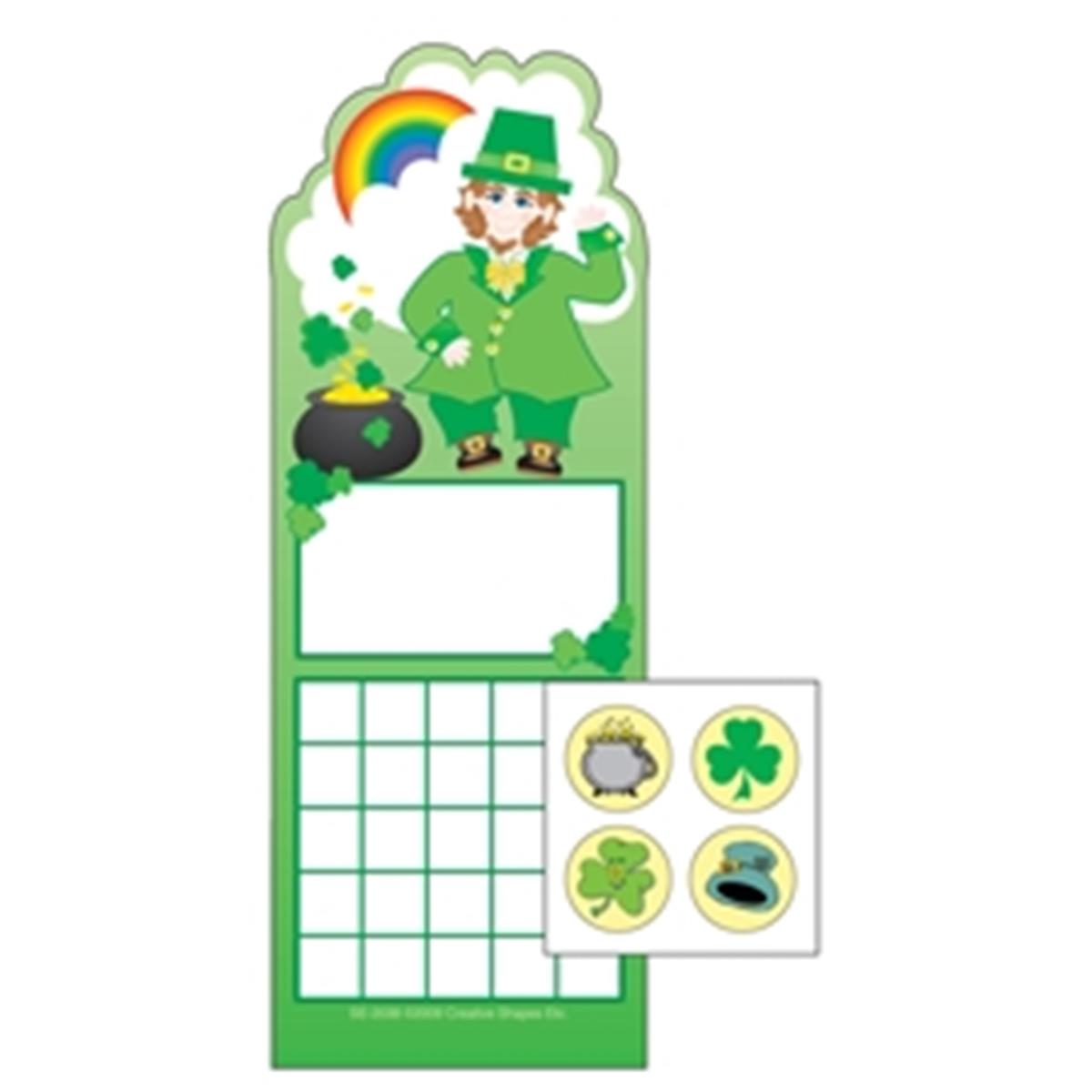 SE-4062 3 x 9 in. Incentive Sticker Set, Leprechaun - 6 Sheets per Pack & 288 Count