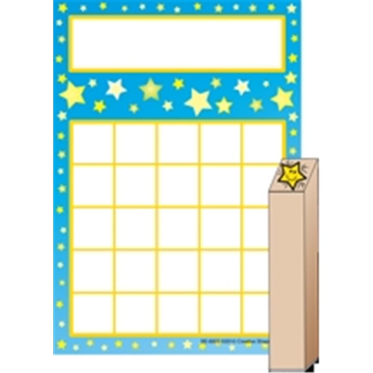 SE-6517 3.5 x 5 in. Progress Pads & Stamp Set, Stars - 35 Sheets per Pack