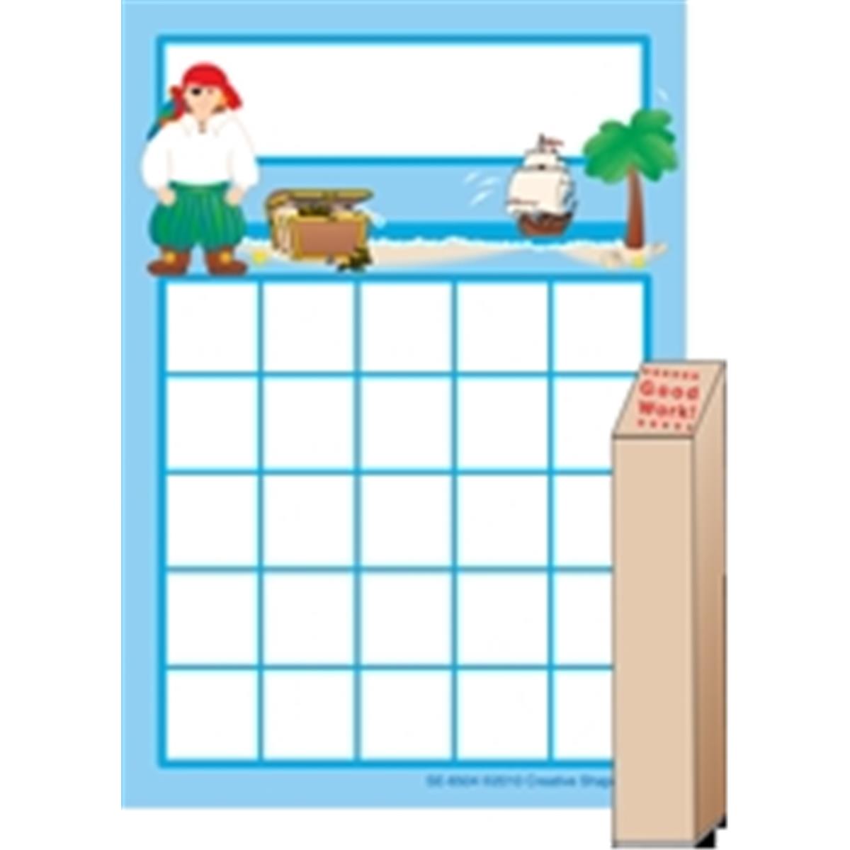 SE-6520 3.5 x 5 in. Progress Pads & Stamp Set, Pirate - 35 Sheets per Pack