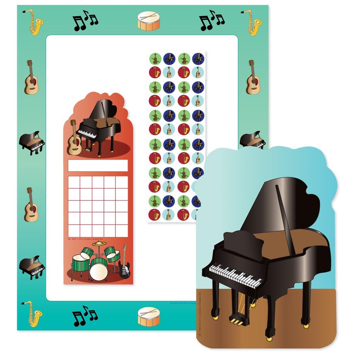 Picture of Creative Shapes Etc SE-7110 11 x 8.5 in. Stationery Set - Musical Instruments