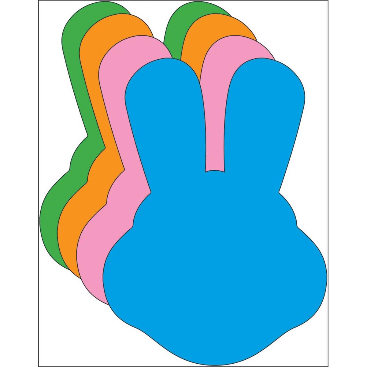 Picture of Creative Shapes Etc SE-7365 4.5 x 4 in. Small Assorted Color Foam Cut-Outs&#44; Bunny with Ears - 15 Sheets per Pack