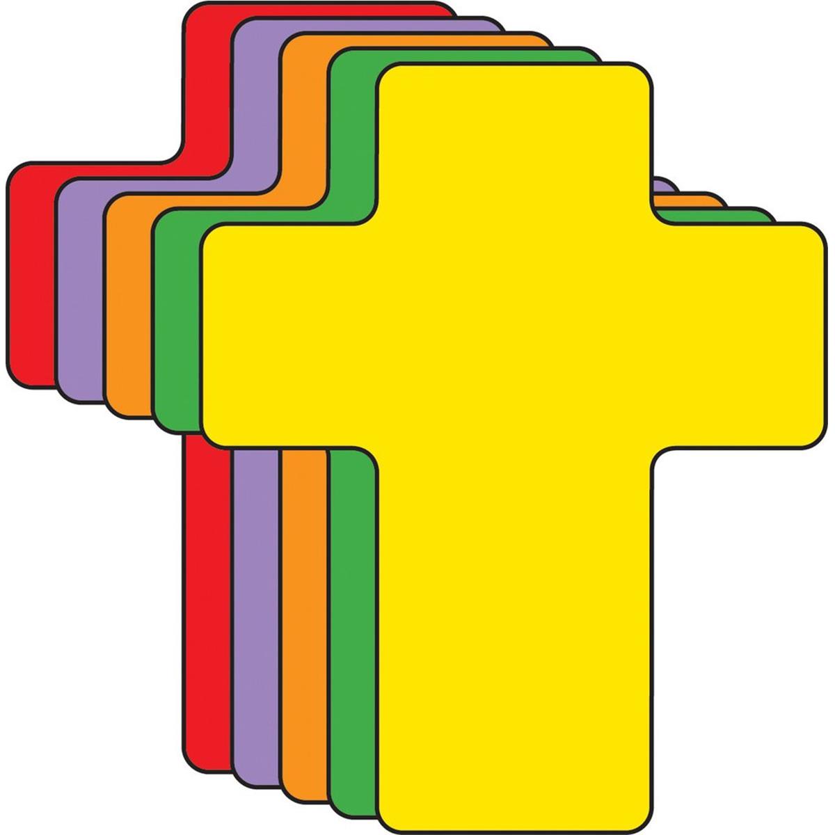 Picture of Creative Shapes Etc SE-7387 5.43 x 7.25 in. Small Assorted Color Foam Cut-Outs&#44; Cross - 15 Sheets per Pack
