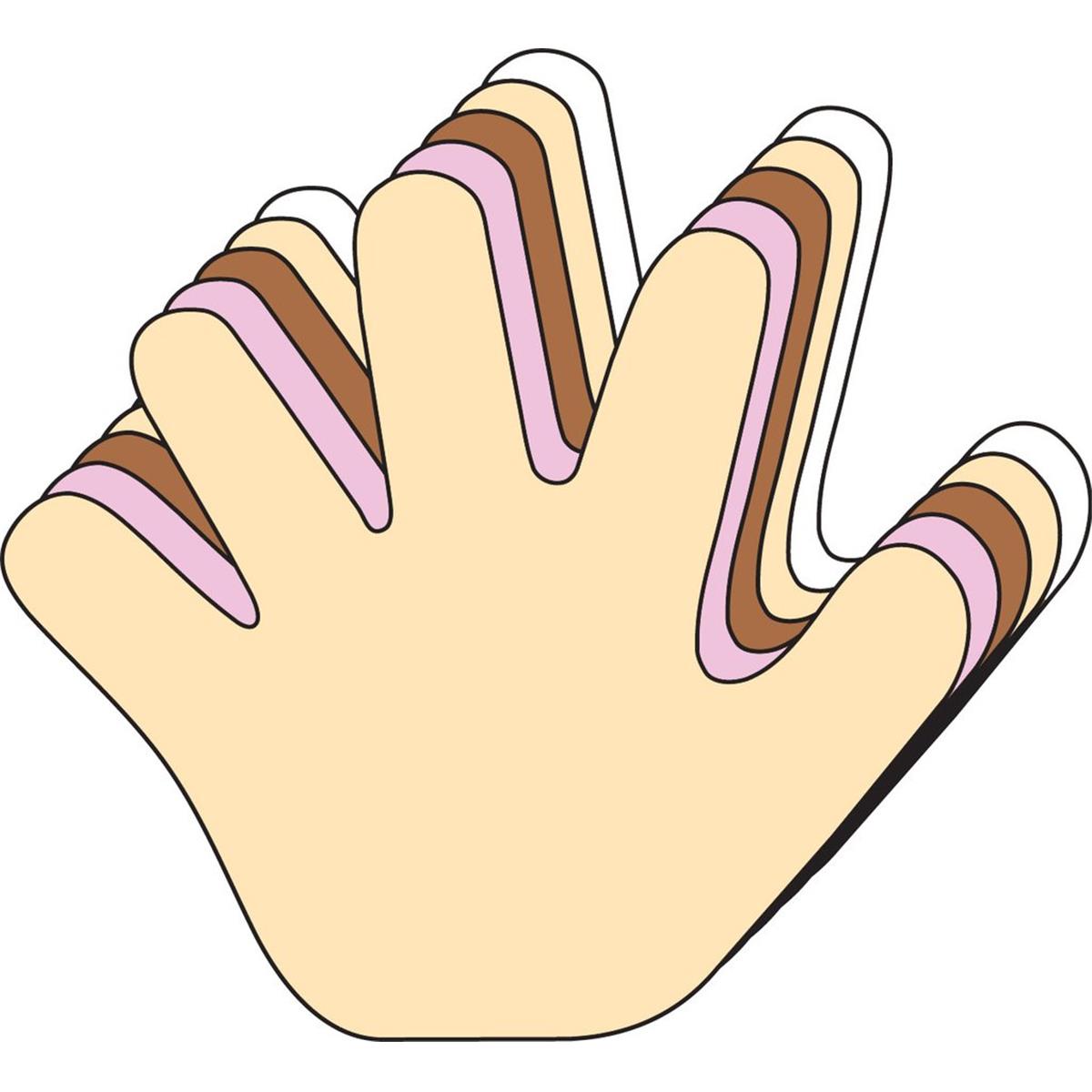 SE-7390 5.43 x 7.25 in. Small Multicultural Foam Cut-Outs, Hand - 15 Sheets per Pack