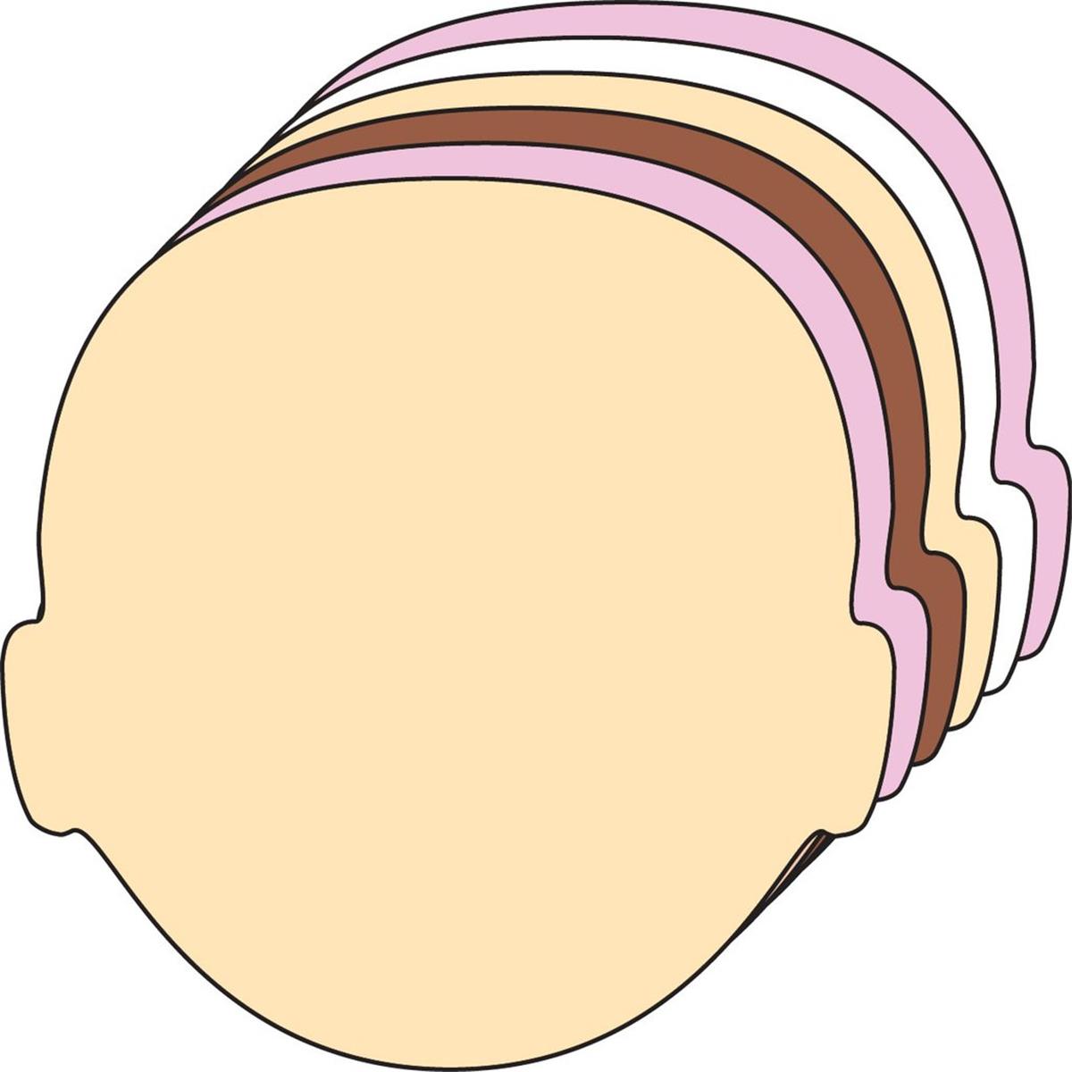 SE-7392 5.43 x 7.25 in. Small Multicultural Foam Cut-Outs, Face - 15 Sheets per Pack