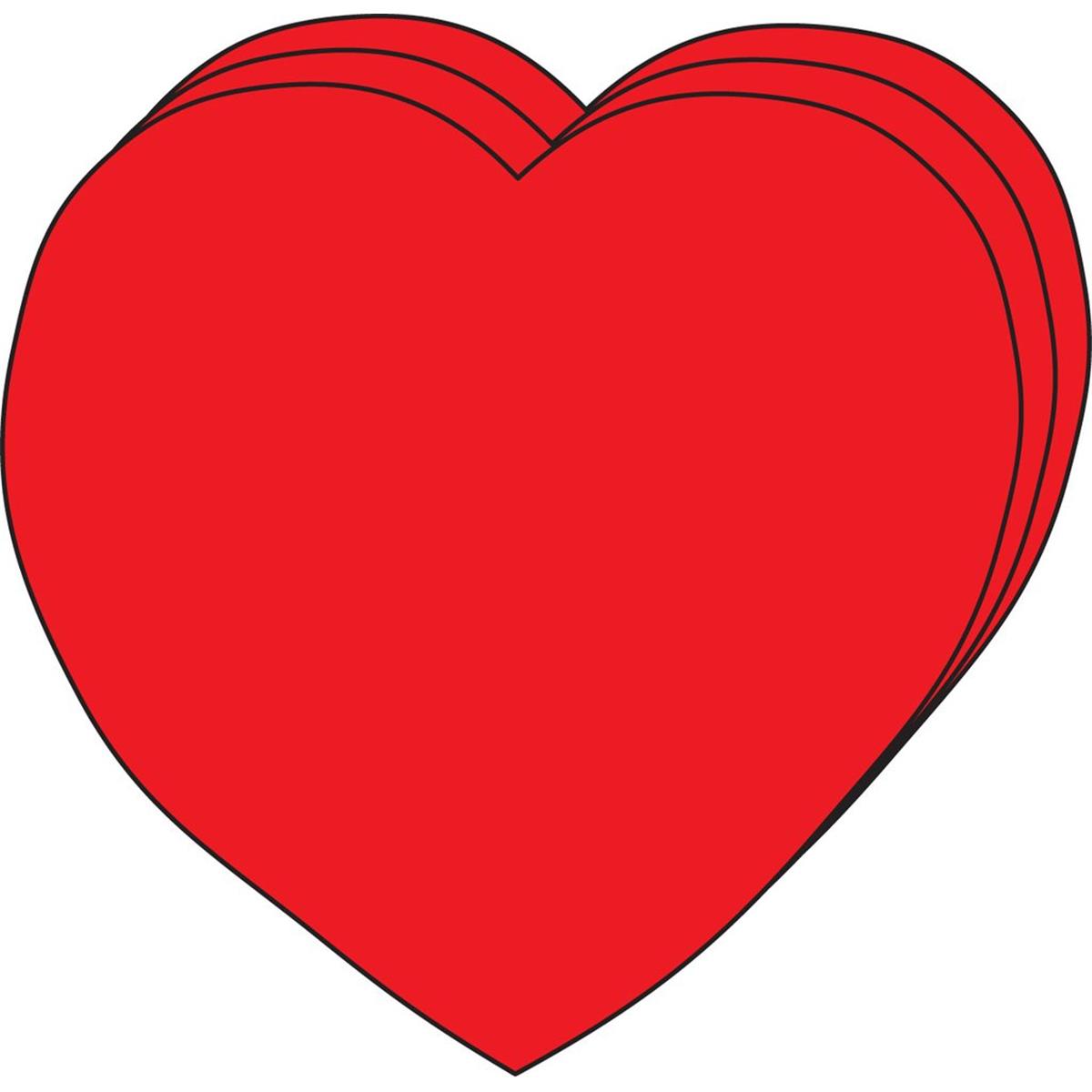 SE-7409 6 x 7 in. Large Single Color Foam Cut-Outs, Heart - 15 Sheets per Pack