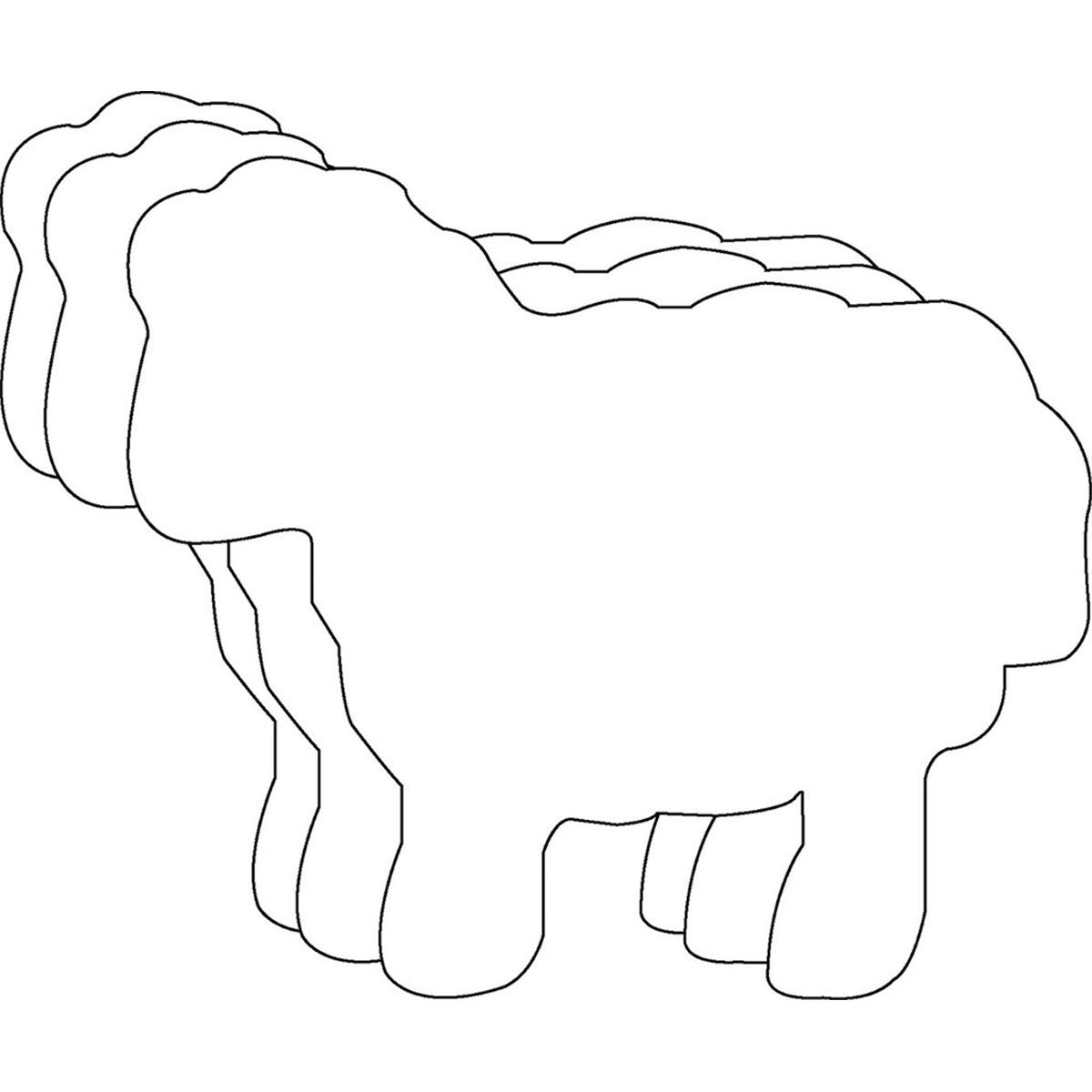 SE-7433 6 x 7 in. Large Single Color Foam Cut-Outs, Sheep & Lamb - 15 Sheets per Pack