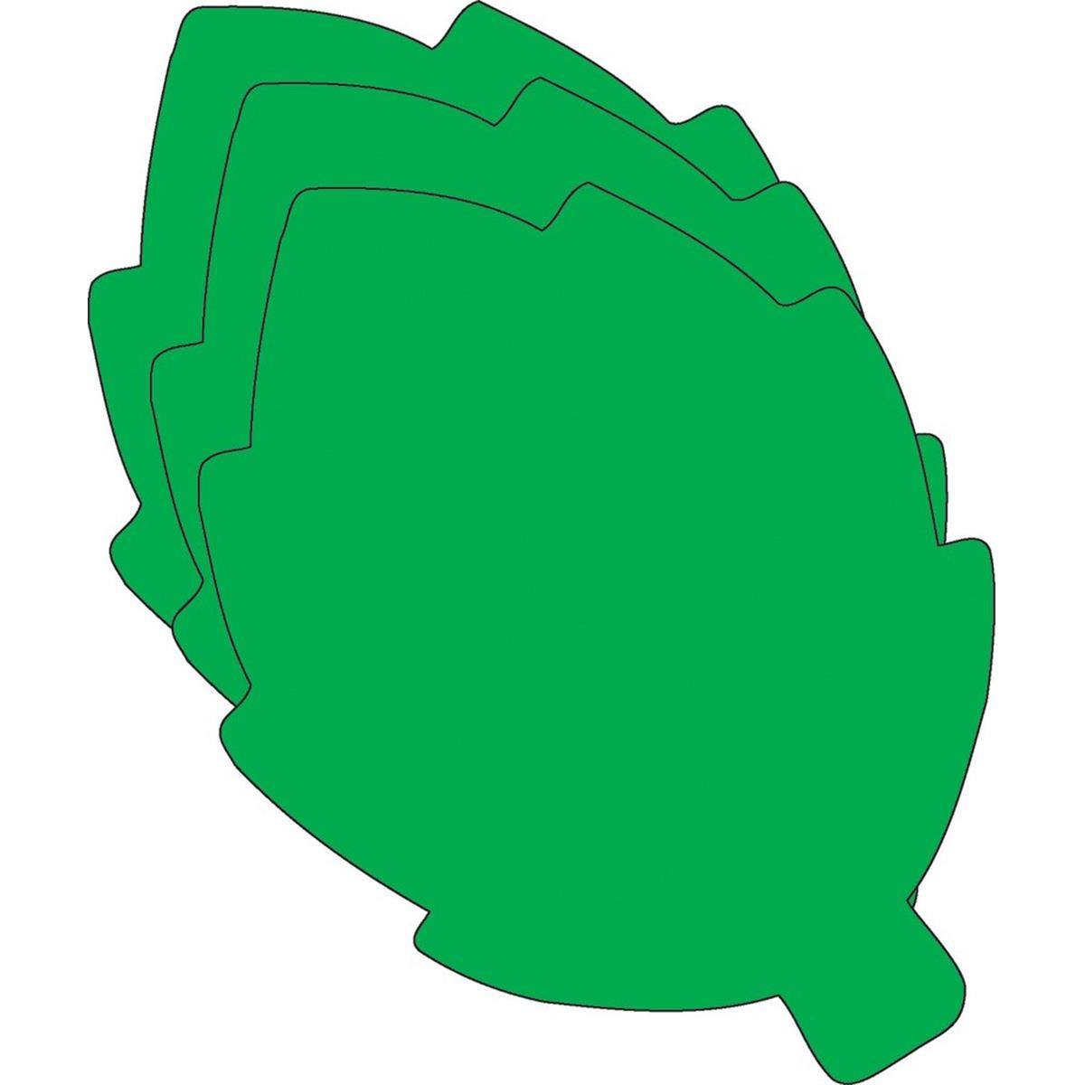 SE-7441 6 x 7 in. Large Single Color Foam Cut-Outs, Green Leaf - 15 Sheets per Pack