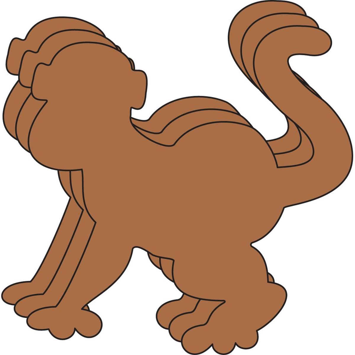 SE-7504 6 x 7 in. Large Single Color Foam Cut-Outs, Monkey - 15 Sheets per Pack
