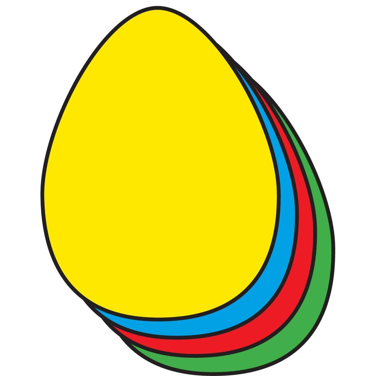 SE-7516 6 x 7 in. Large Assorted Color Foam Cut-Outs, Egg - 15 Sheets per Pack