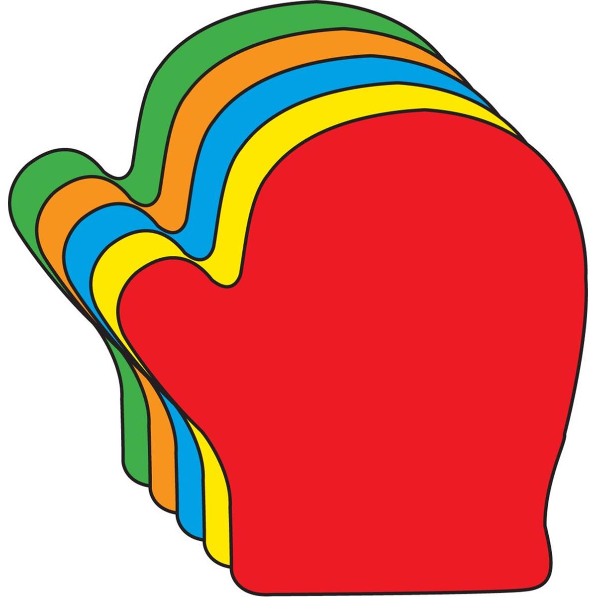 SE-7523 6 x 7 in. Large Assorted Color Foam Cut-Outs, Mitten - 15 Sheets per Pack