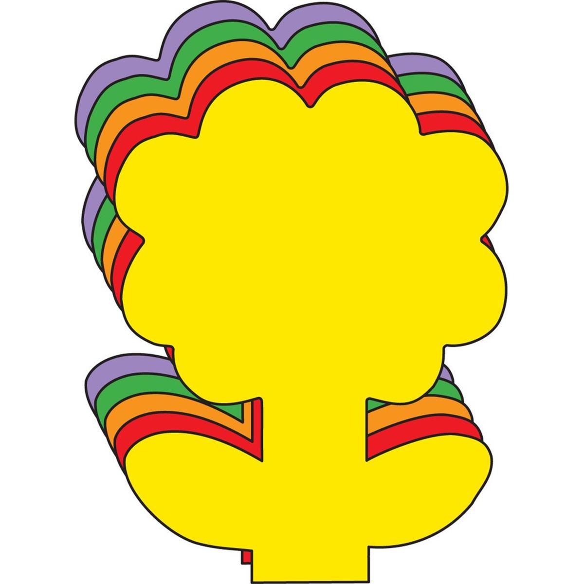 SE-7525 6 x 7 in. Large Assorted Color Foam Cut-Outs, Flower - 15 Sheets per Pack