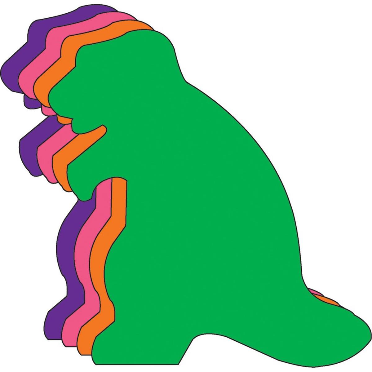 SE-7527 6 x 7 in. Large Assorted Color Foam Cut-Outs, Dinosaur - 15 Sheets per Pack