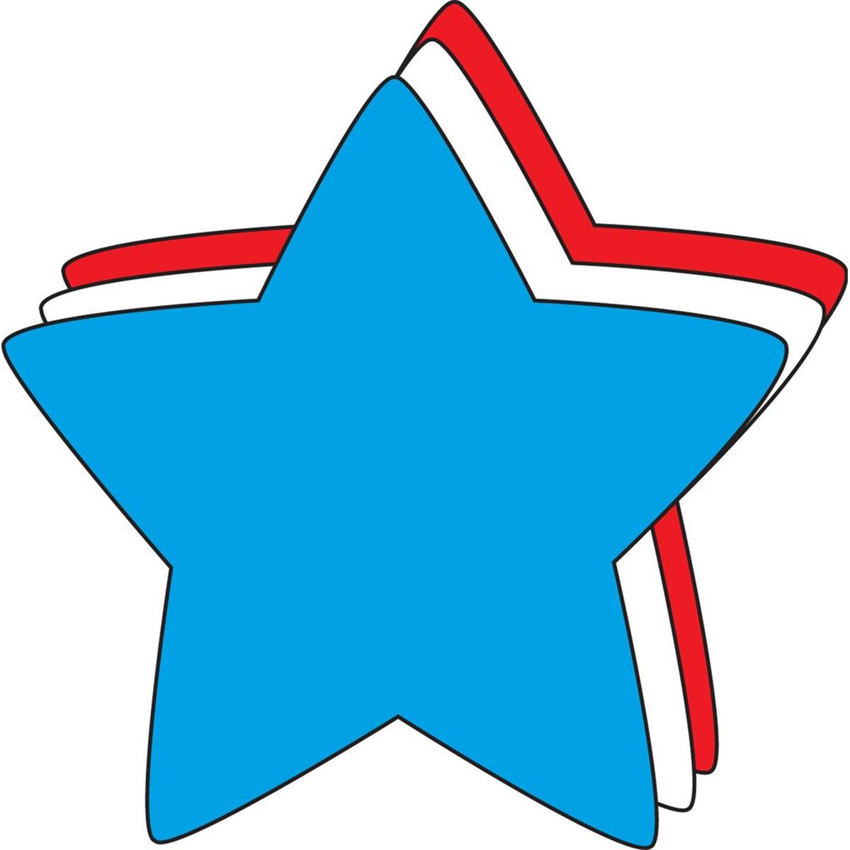 6 x 7 in. Large Tri Color Foam Cut-Outs, Star - 15 Sheets per Pack