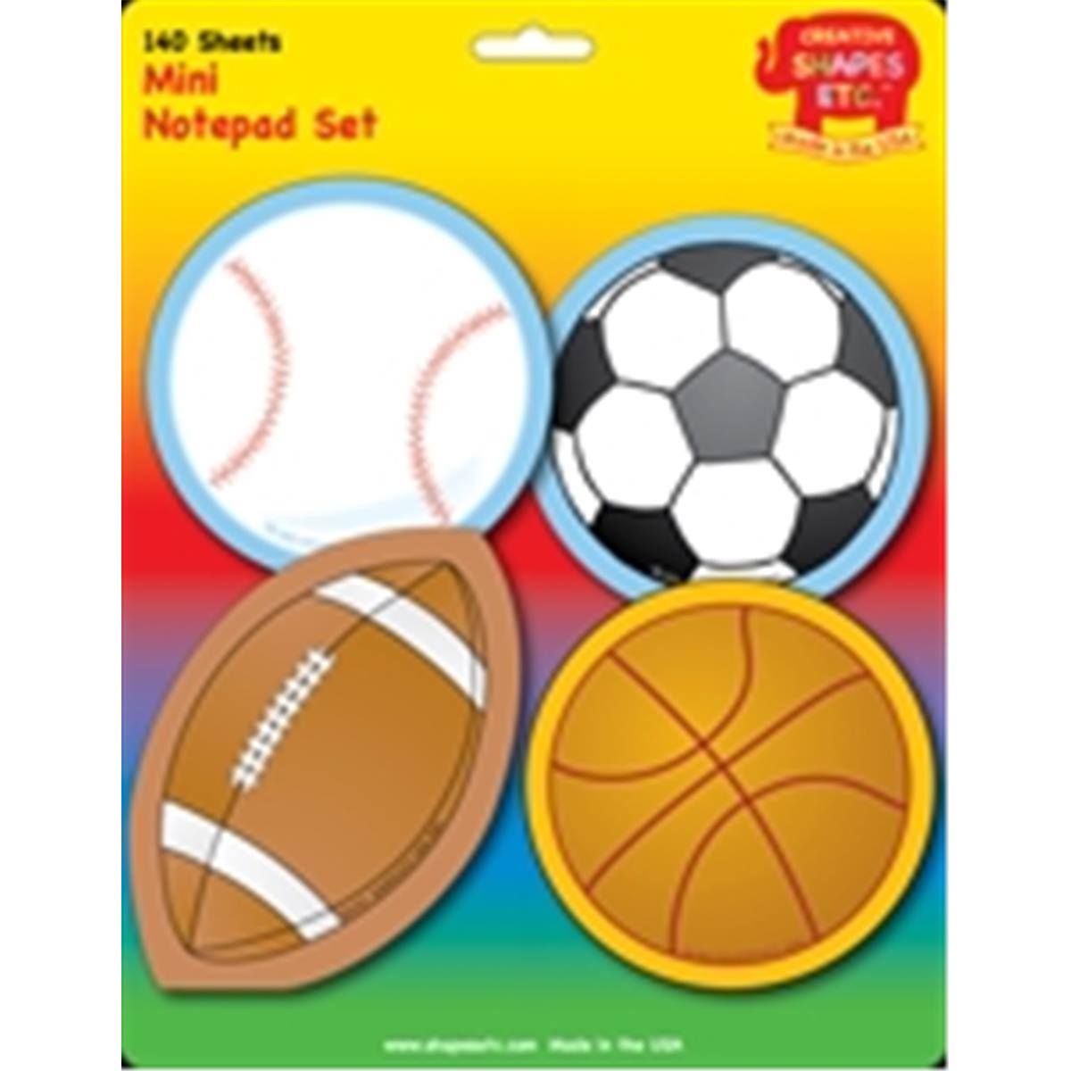 SE-7942 8.25 x 6 in. Mini Notepad Set, Sports - 140 Sheets per Pack