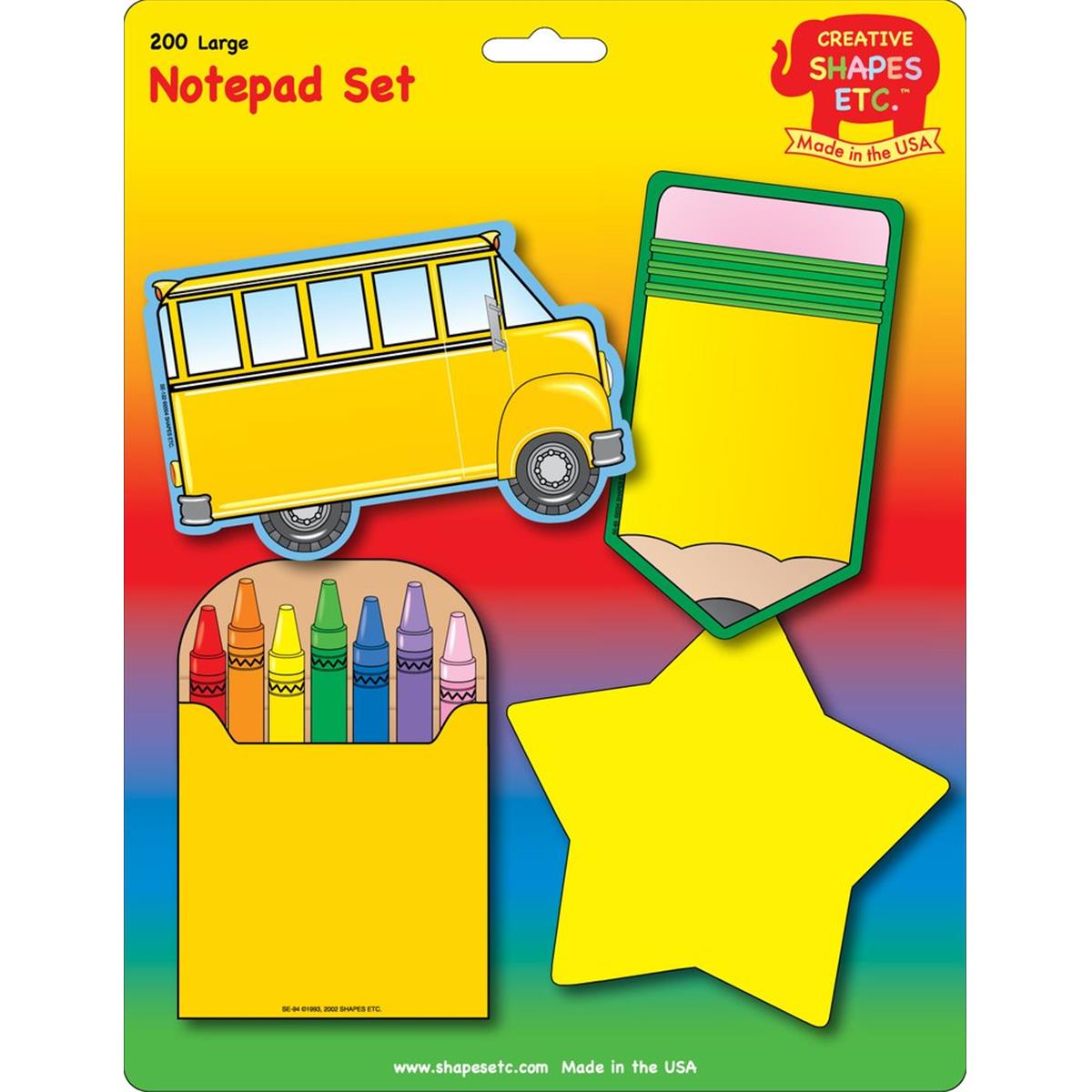 SE-7949 11 x 8.5 in. Large Notepad Set, School - 200 Sheets per Pack