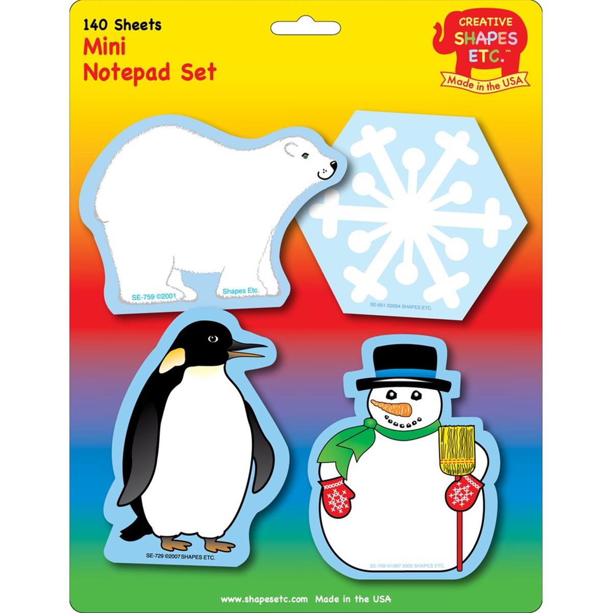 SE-7963 4.5 x 4 in. Mini Notepad Set, Winter - 140 Sheets per Pack