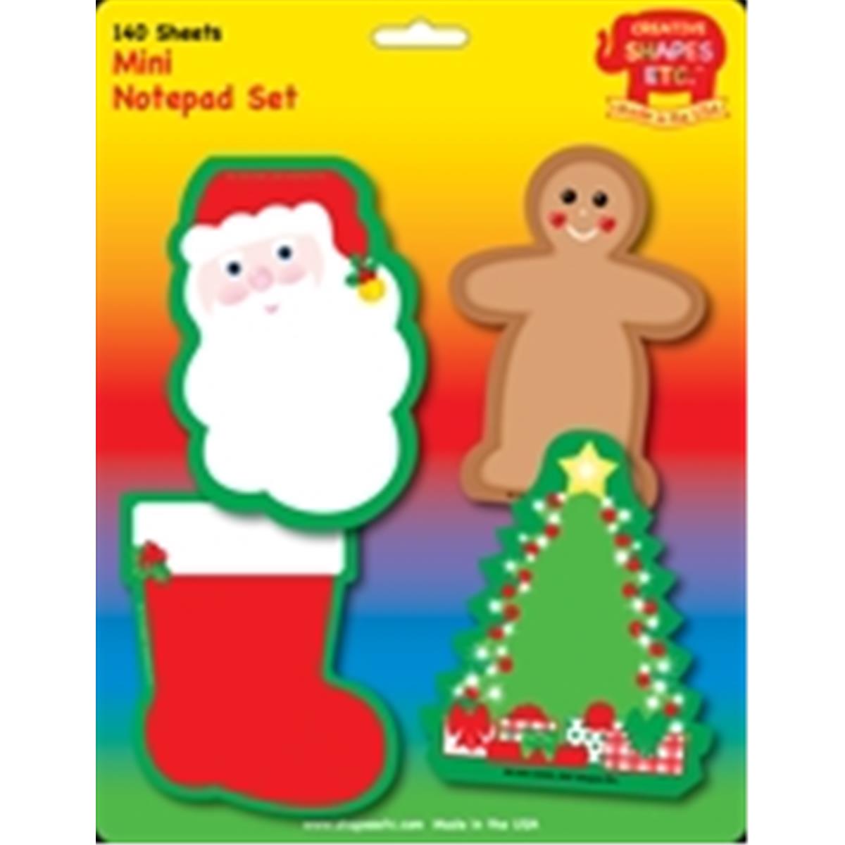 SE-7965 4.5 x 4 in. Mini Notepad Set, December - 140 Sheets per Pack