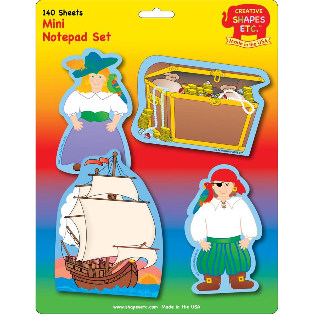 SE-7969 4.5 x 4 in. Mini Notepad Set, Pirate - 140 Sheets per Pack
