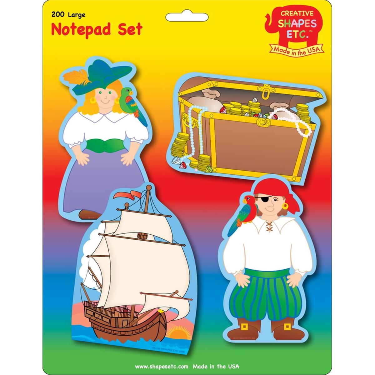SE-7970 9 x 6 in. Large Notepad Set, Pirate - 200 Sheets per Pack