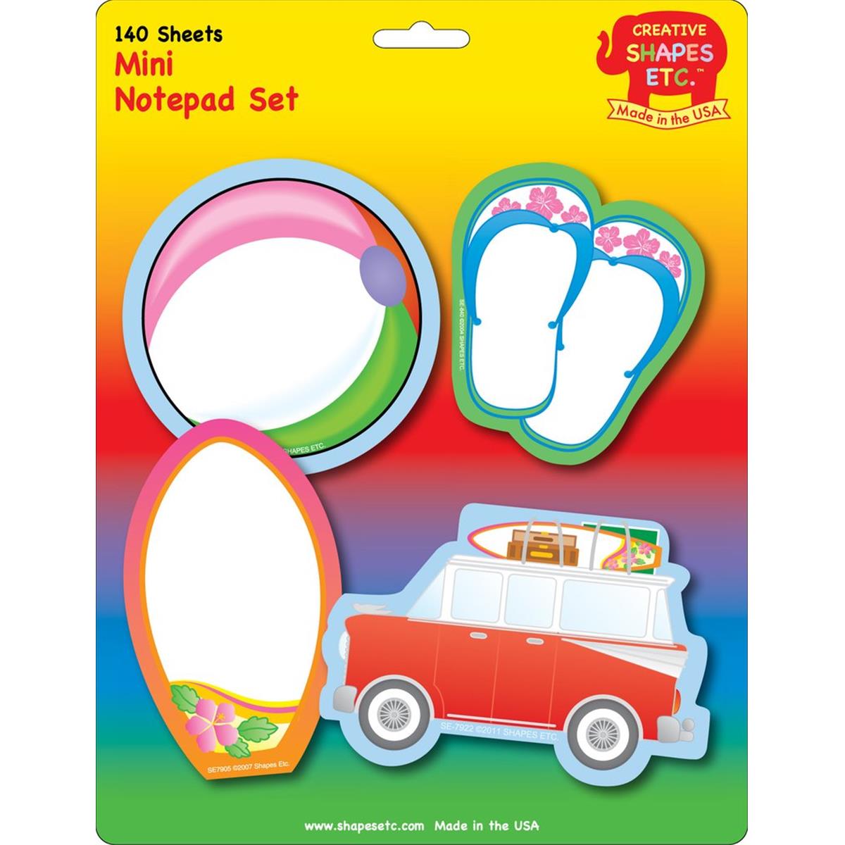 SE-7971 4.5 x 4 in. Mini Notepad Set, Summertime - 140 Sheets per Pack
