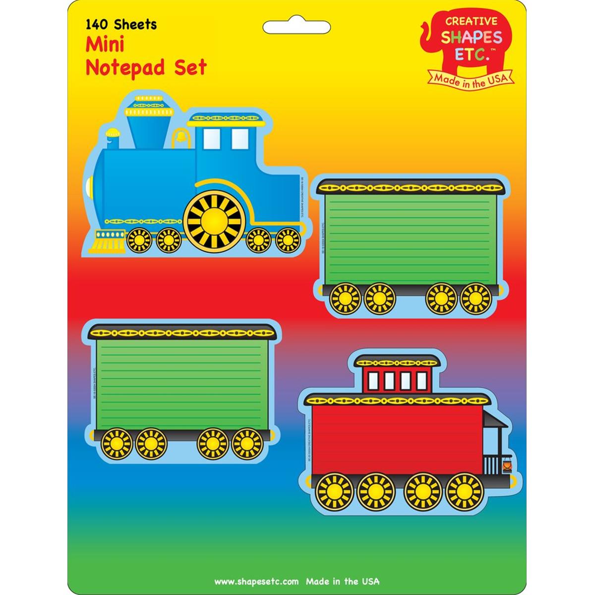 SE-7973 4.5 x 4 in. Mini Notepad Set, Train - 140 Sheets per Pack