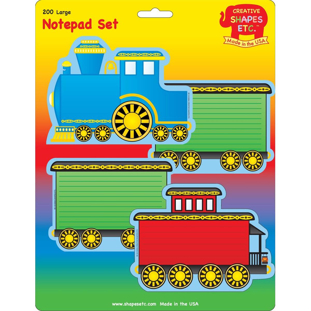 SE-7974 9 x 6 in. Large Notepad Set, Train - 200 Sheets per Pack