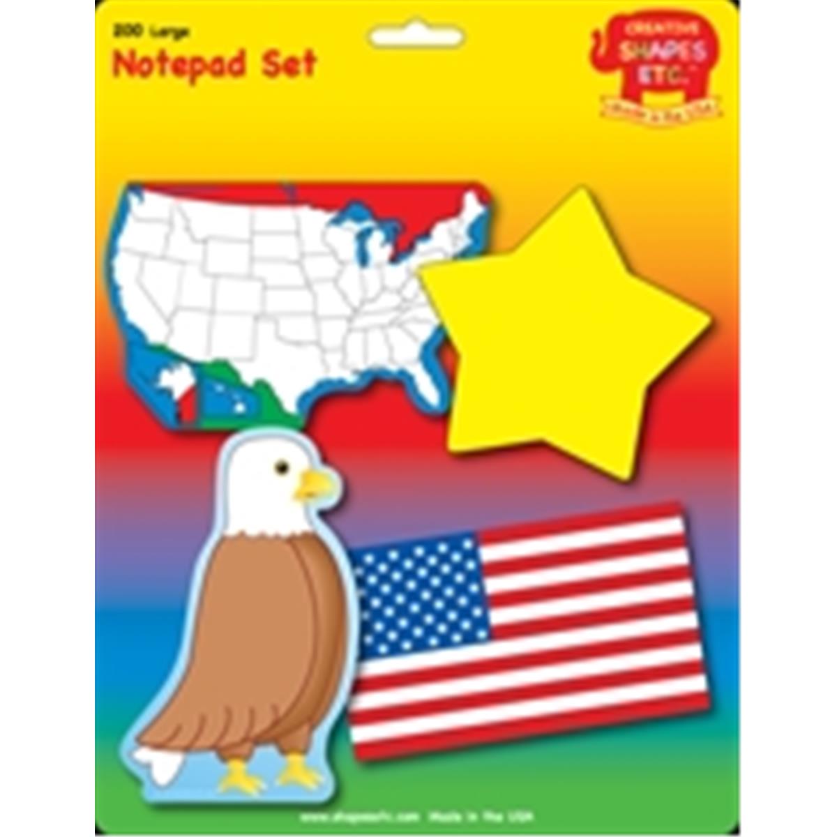 SE-7978 9 x 6 in. Large Notepad Set, Patriotic - 200 Sheets per Pack