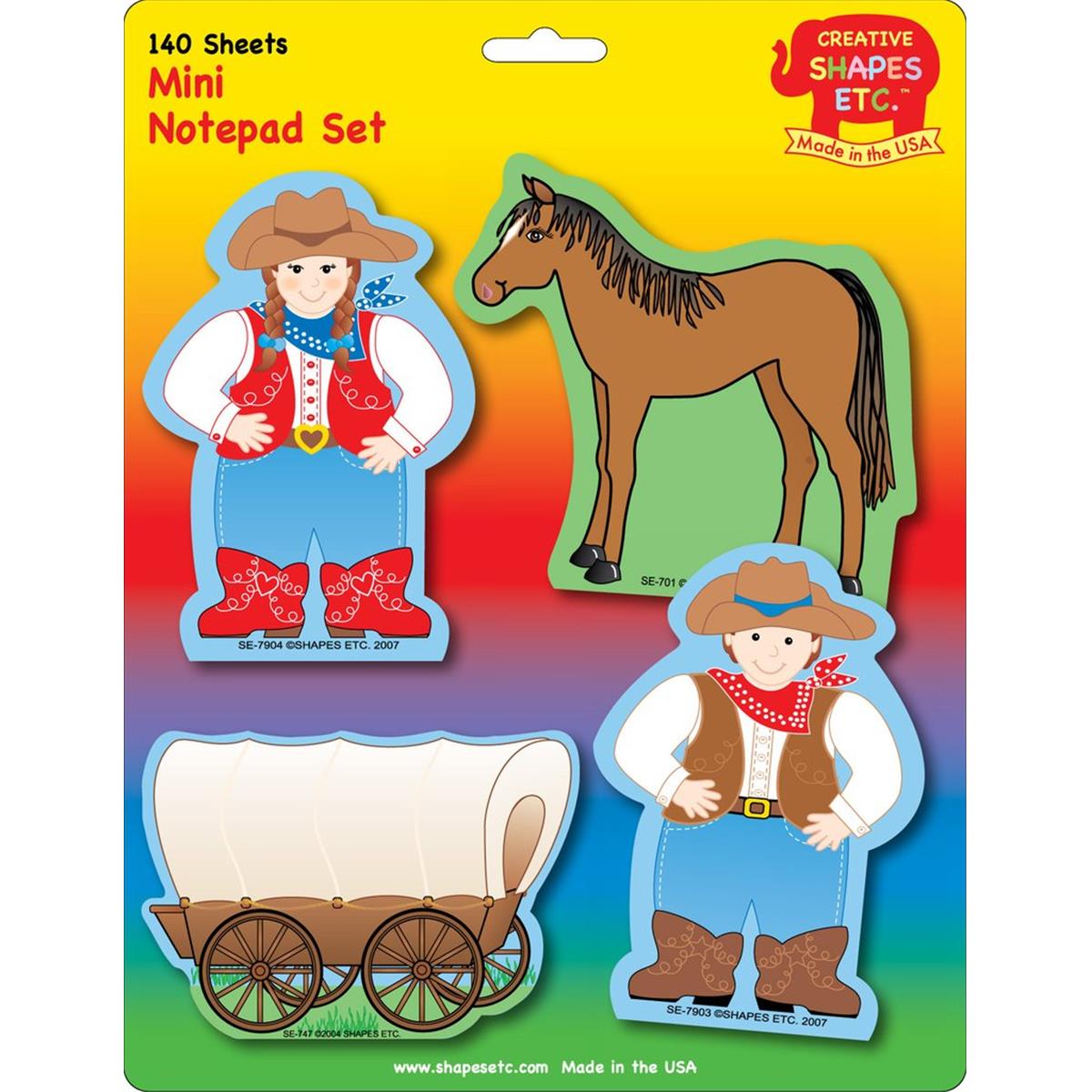 SE-7981 4.5 x 4 in. Mini Notepad Set, Western - 140 Sheets per Pack
